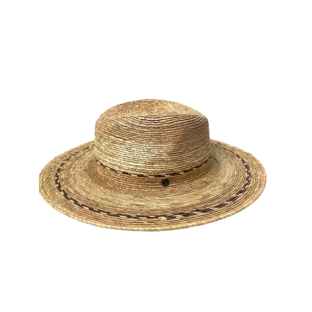 Hemlock Hat Madero Fedora 100% Palm Straw Hat Size XL unisex toast tan boho